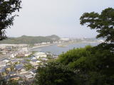 本丸からの眺め・江川と遠賀川の合流点