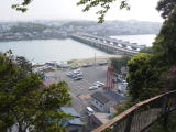 二の丸から見下ろす遠賀川と芦屋橋