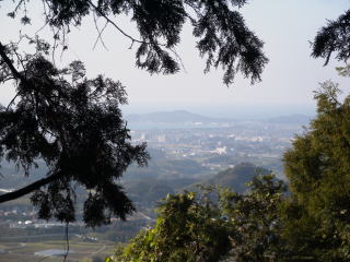 本丸から見下ろす飯盛山城